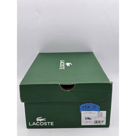 Lacoste Womens Leather Green/ White Athletic sneaker Sz 8 M US - Picture 2 of 13